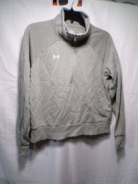 Under Armour Women's UA Rival Fleece 1/4 Zip Pullover Sweater Medium Gray